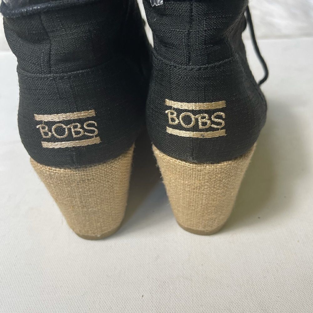 Bobs From Skechers Memory Foam Black Canvas Ankle… - image 3